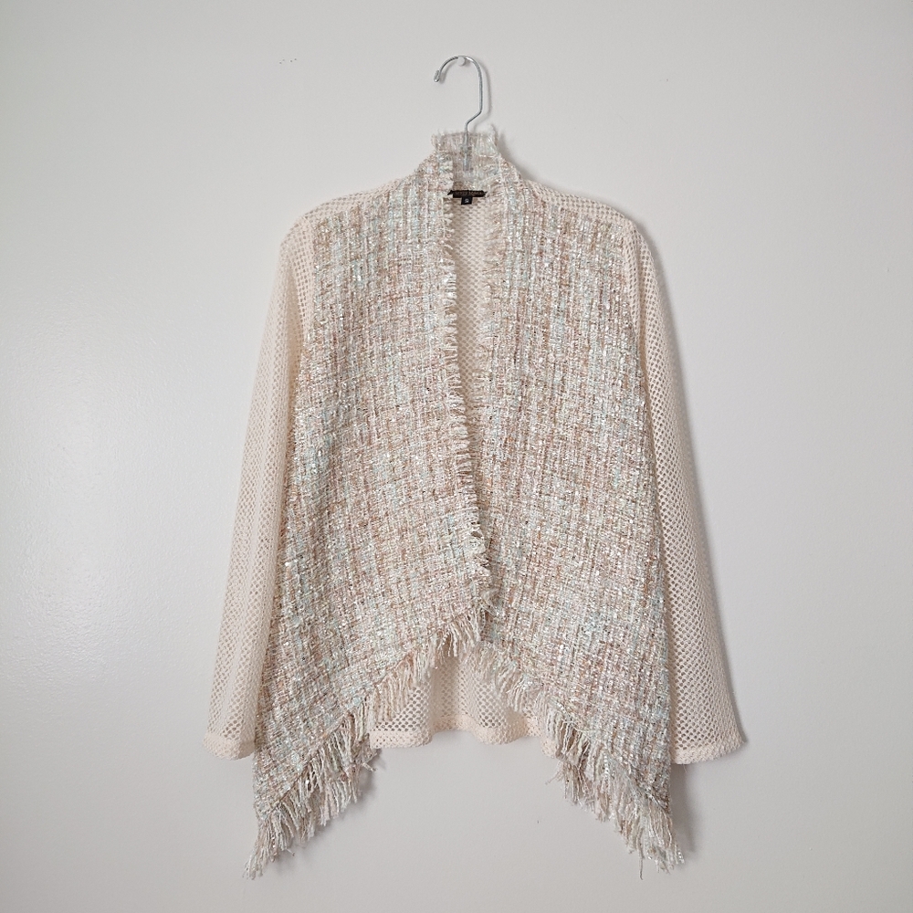 Alberto Makali Tweed Open Cardigan